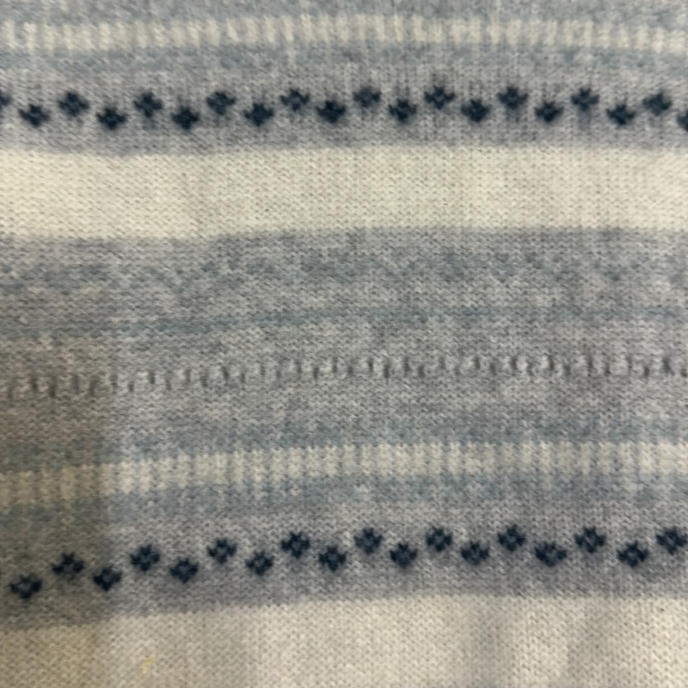 Club Monaco Cashmere grey and blue sweater with striped design Size small medium - Picture 2 of 6
